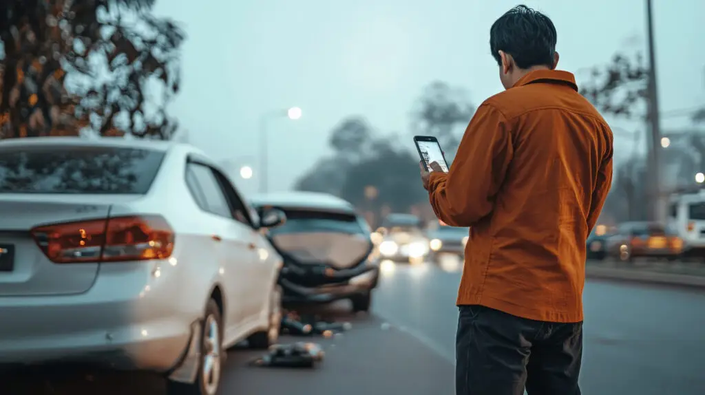 Man reporting a car accident